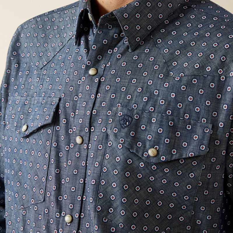 Ariat Chambray Blue Trip Fitted Snap Shirt