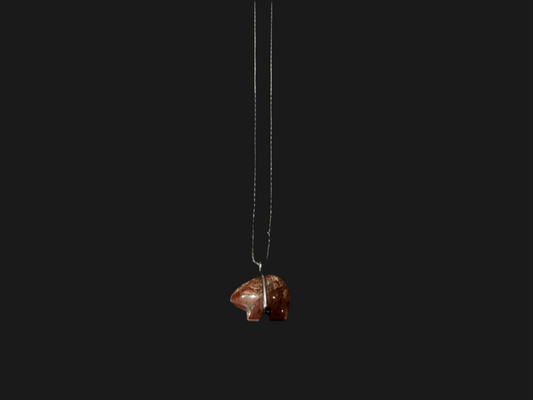Angelique red bear stone necklace