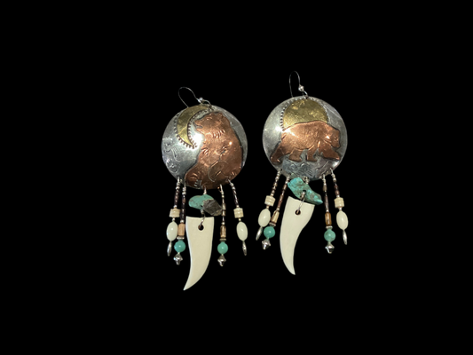 Angelique Sun and moon bear earrings