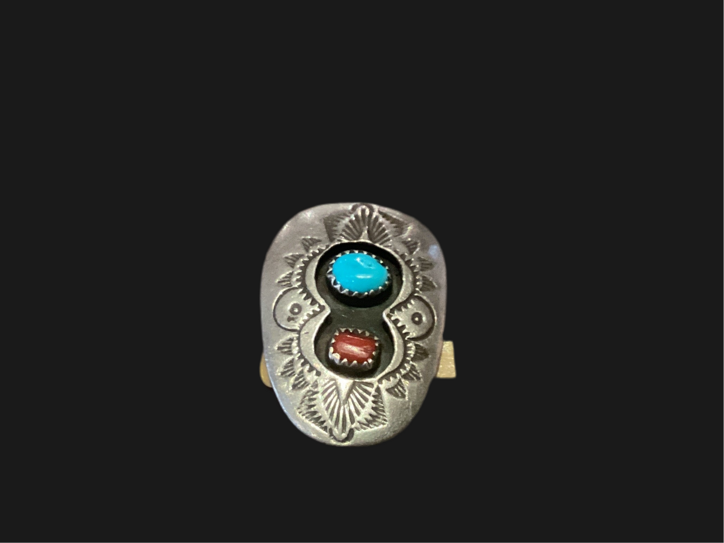 CP turquoise and red stone pendent