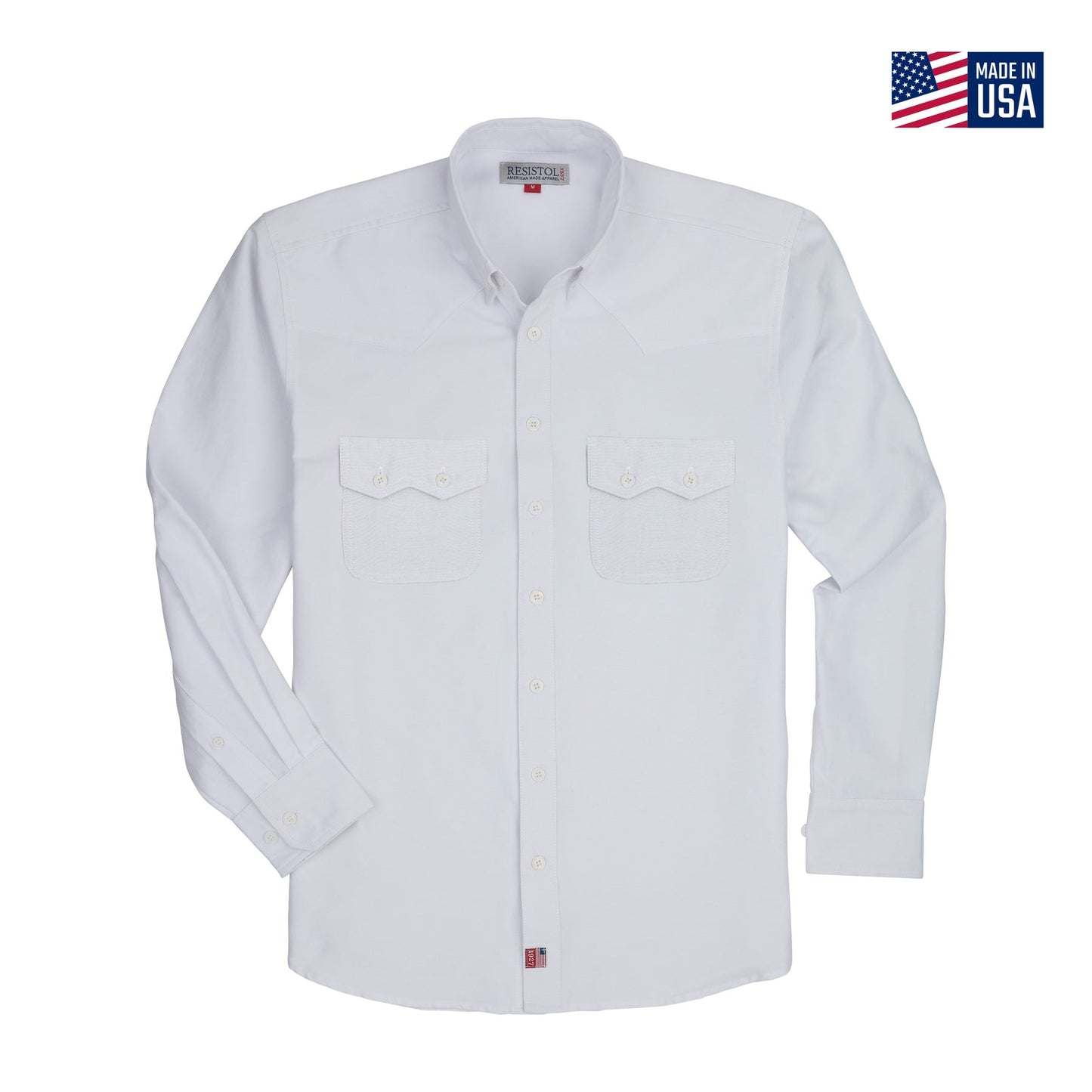 Resistol Double Pocket Oxford White Dress Shirt