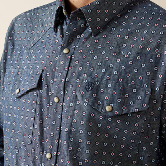 Ariat Chambray Blue Trip Fitted Snap Shirt