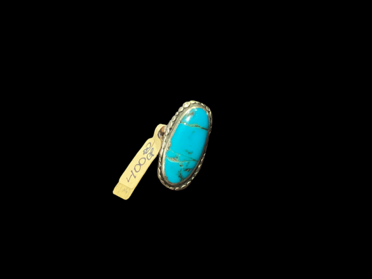 CP large oval vintage turquoise ring