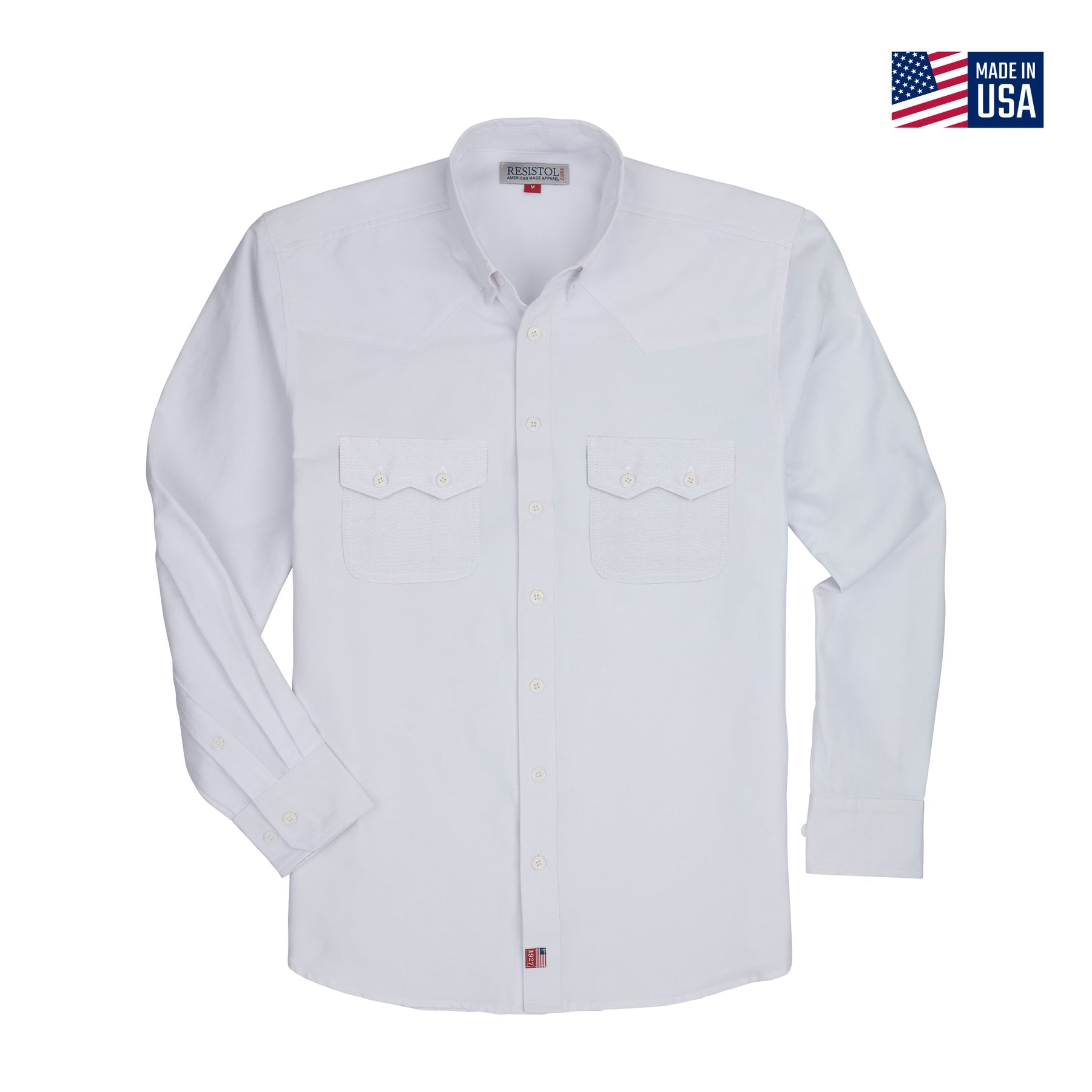 Resistol Double Pocket Oxford White Dress Shirt